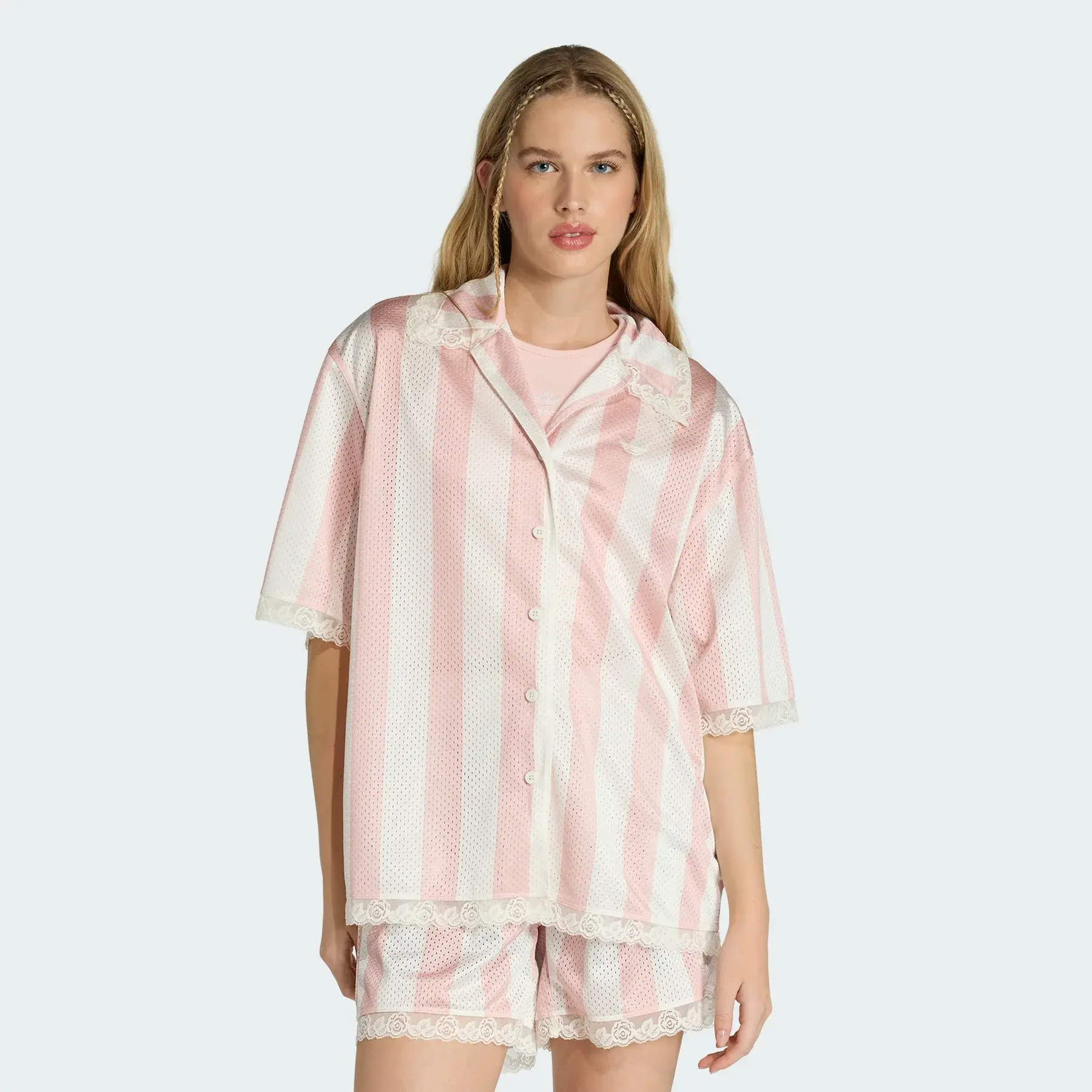 Adidas 阿迪达斯女士蕾丝提花衬衫