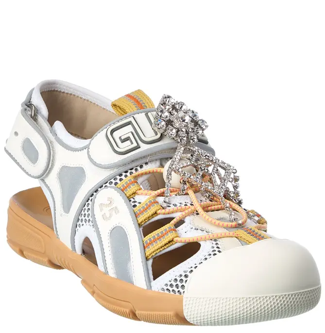 Gucci  皮革网面凉鞋