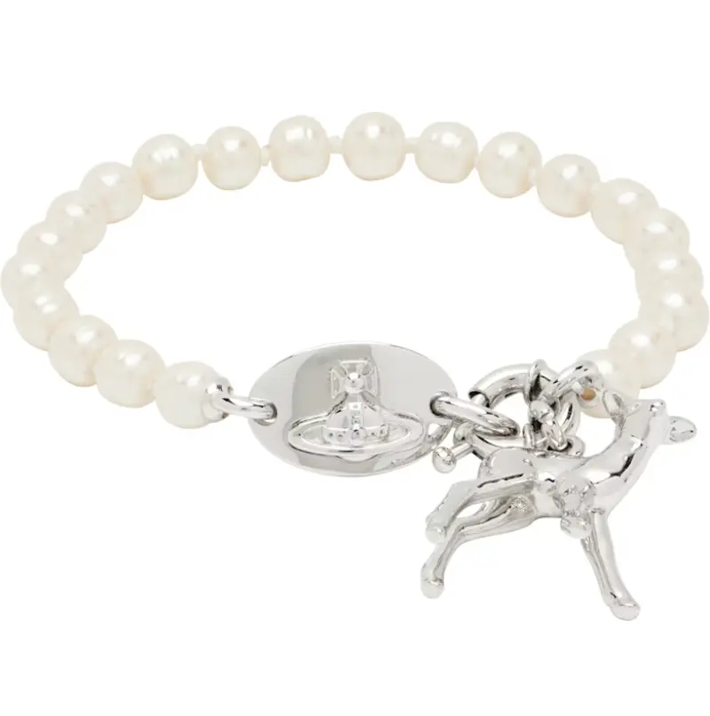 Vivienne Westwood Monette 银色小鹿珍珠手链