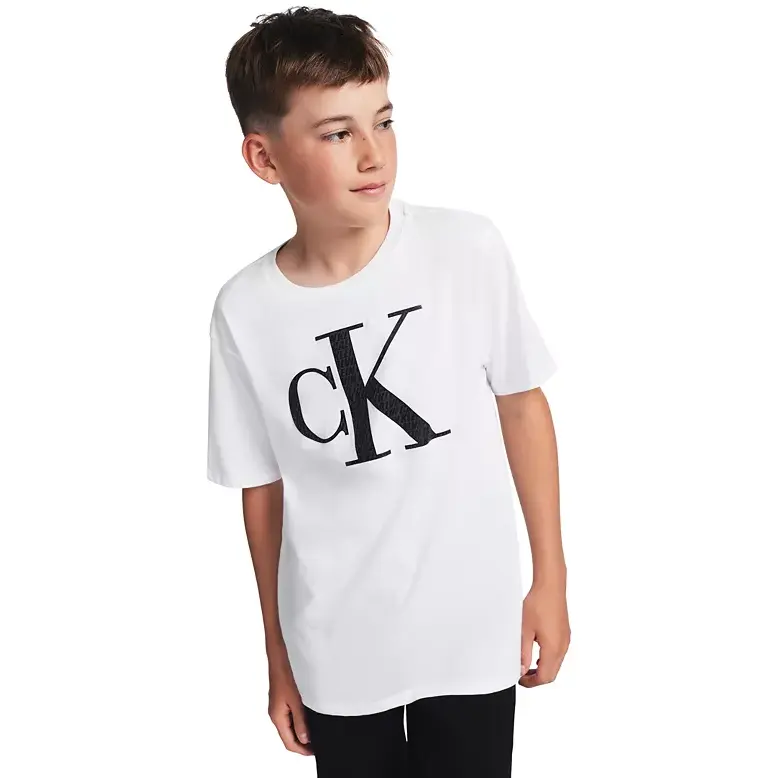 码全！Calvin Klein 大童款字母徽标T恤