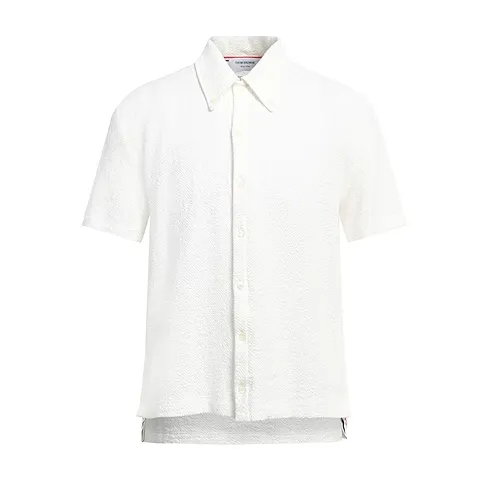 THOM BROWNE 白色短袖衬衫