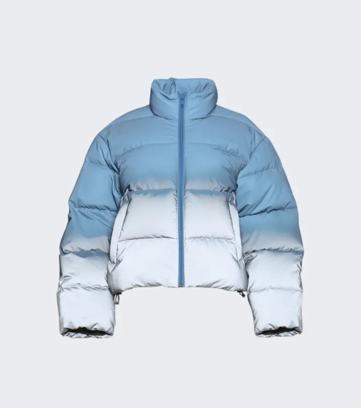 Alexander Wang 反光渐变经典羽绒服 银蓝色
