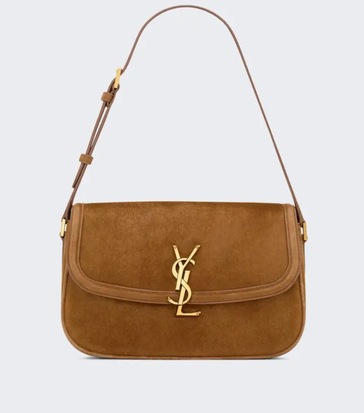 Saint Laurent Solferino 小号麂皮包 焦糖色干邑白兰地