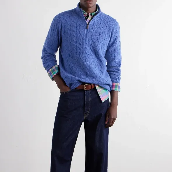 POLO RALPH LAUREN 拉夫劳伦半拉链针织绞花套头衫