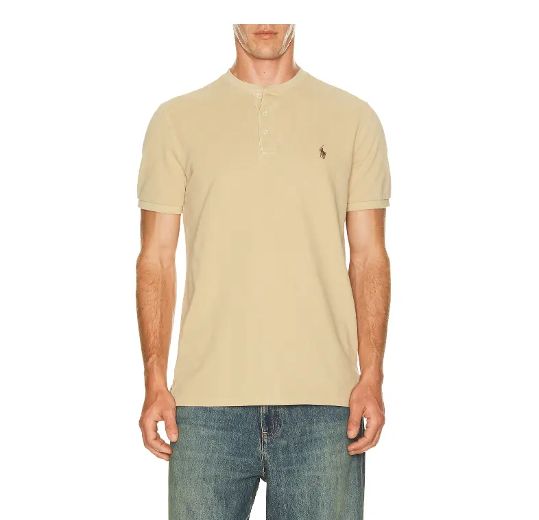 Polo Ralph Lauren 复古卡其色短袖亨利衫