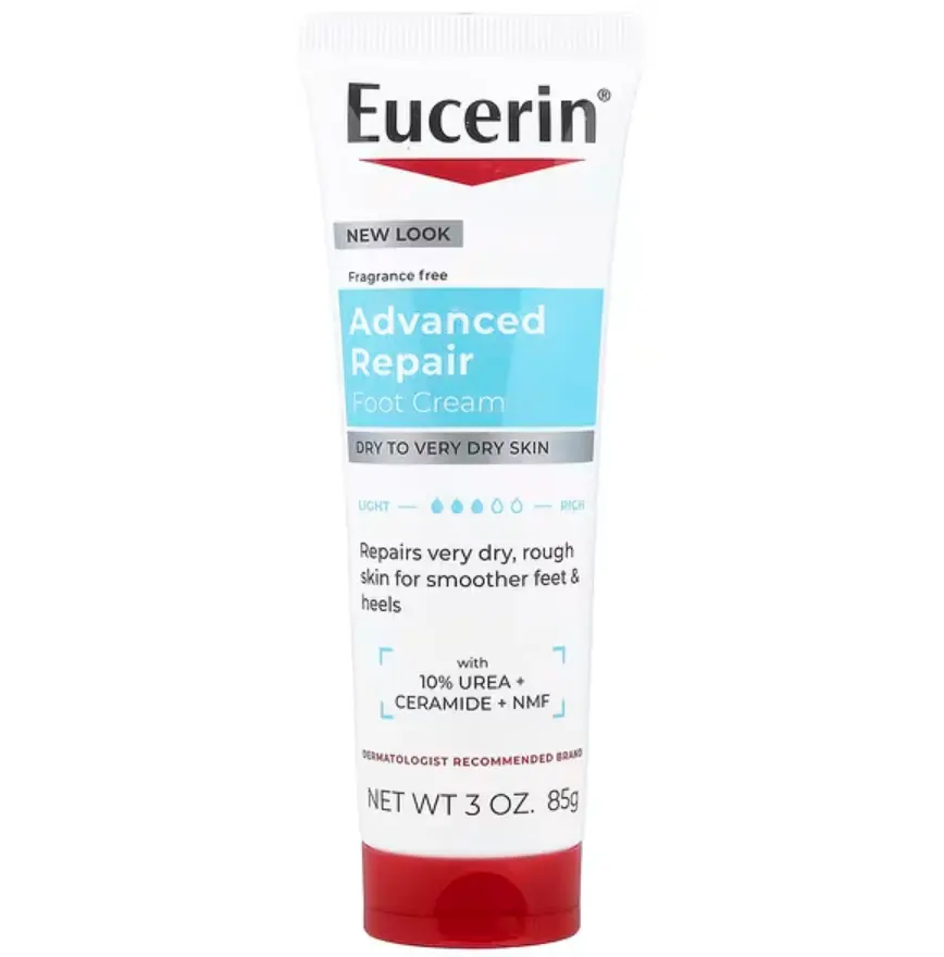 Eucerin, 高级修复足部舒缓霜，无香，3 盎司