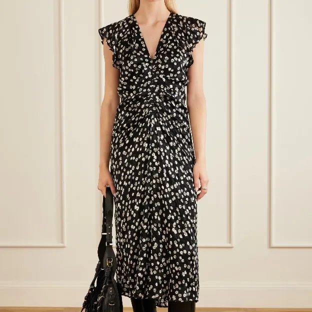 ISABEL MARANT Lyndsay 荷叶边装饰花卉印花连衣裙