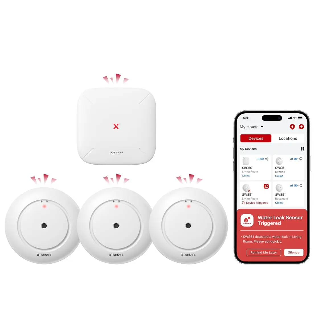 X-Sense Wi-Fi 漏水检测套装