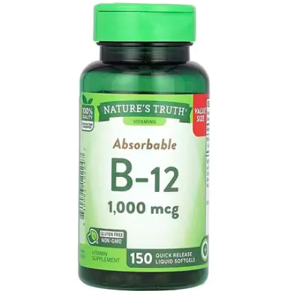 Nature's Truth, 可吸收的 B-12，1000 微克，150 粒速释液体软胶囊