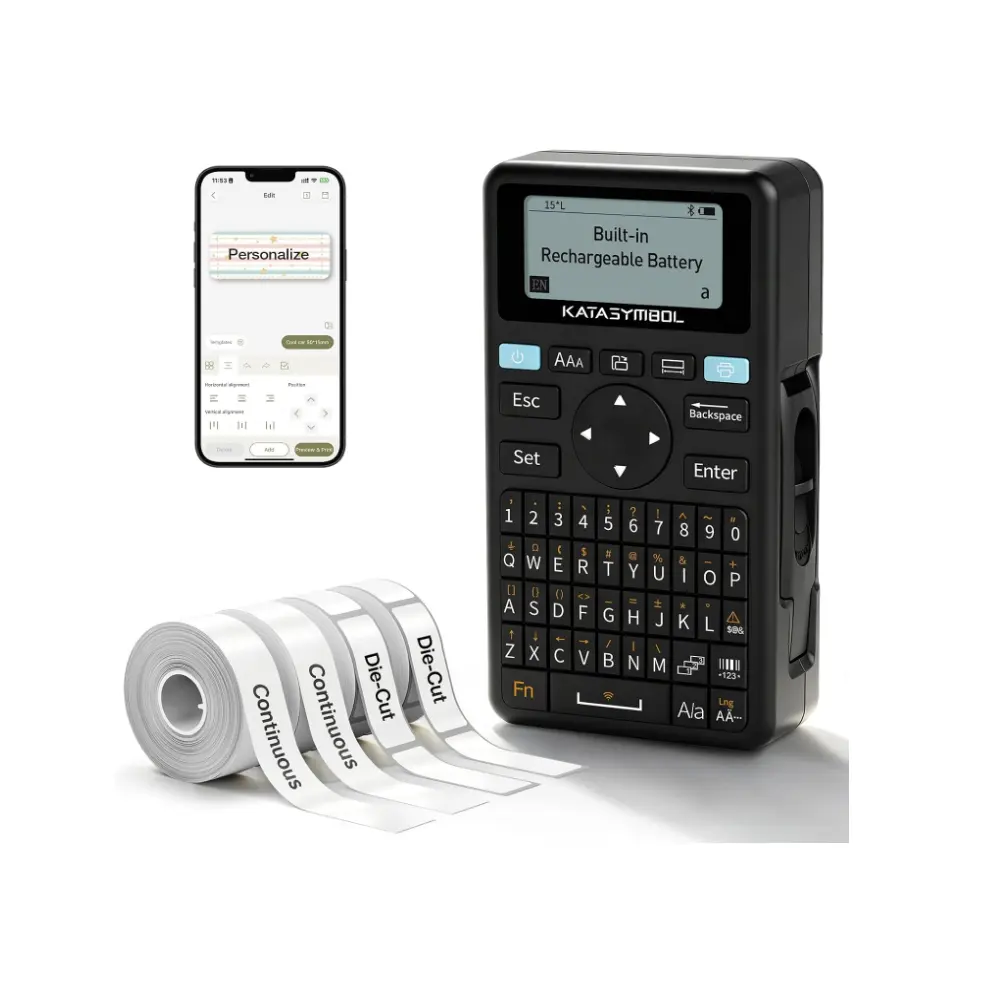 SUPVAN E11 Keyboard & Bluetooth Label Maker Machine with 4 Tapes