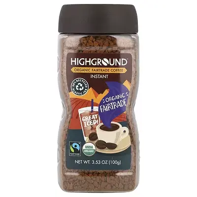 Highground Coffee, 中度烘焙有机速溶咖啡 3.53 盎司