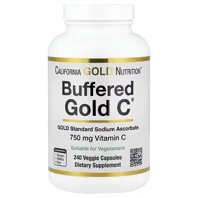 CGN Buffered Gold C®，金标准抗坏血酸钠（维生素 C），240粒素食胶囊