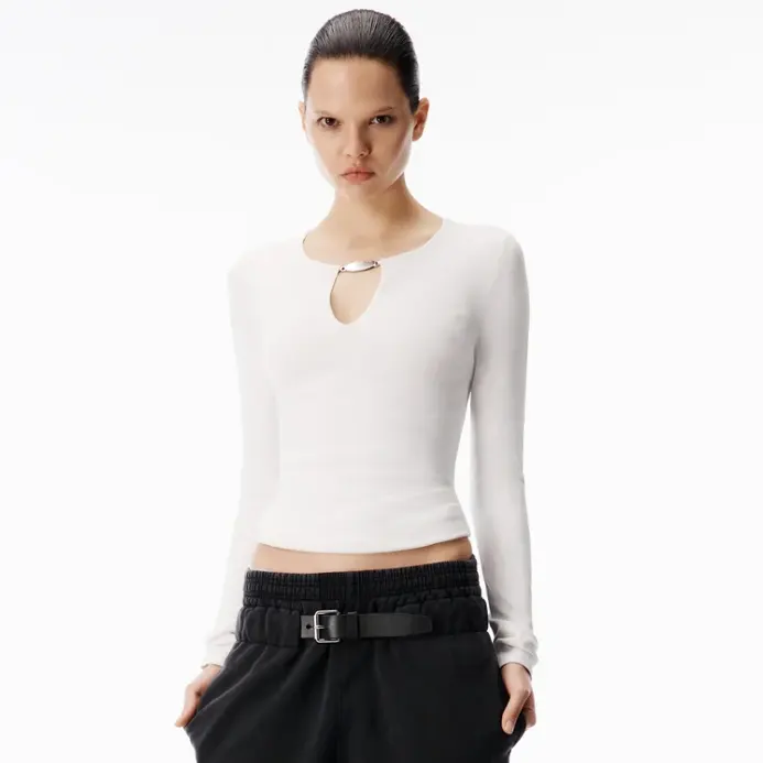 Alexander Wang V领长袖T恤