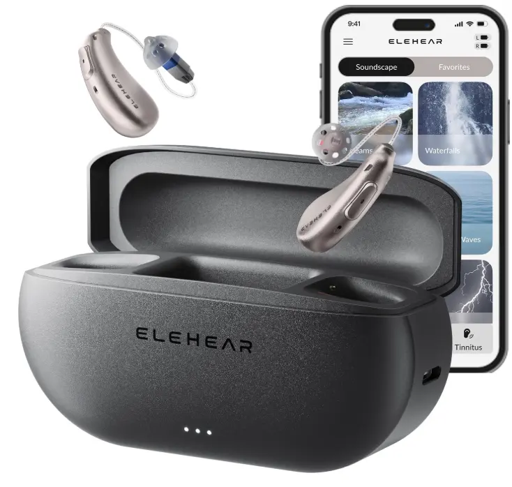 ELEHEAR Beyond 老年人蓝牙助听器（黑+香槟金色）