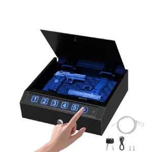 Wall Safes 壁挂式生物识别指纹手枪保险箱