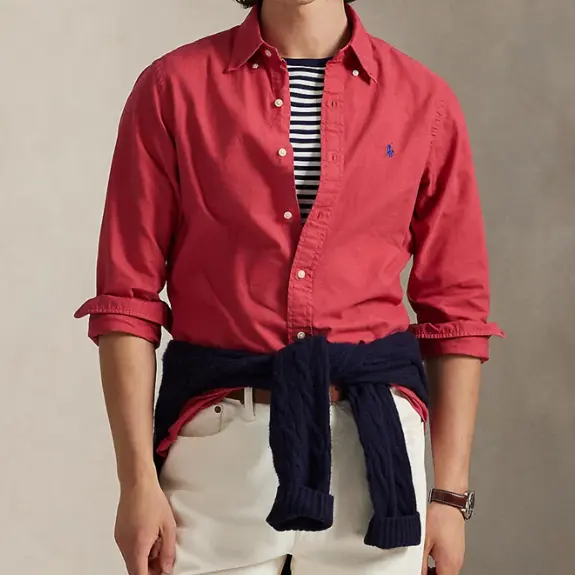 Polo Ralph Lauren 拉夫劳伦经典成衣染色牛津纺长袖衬衫