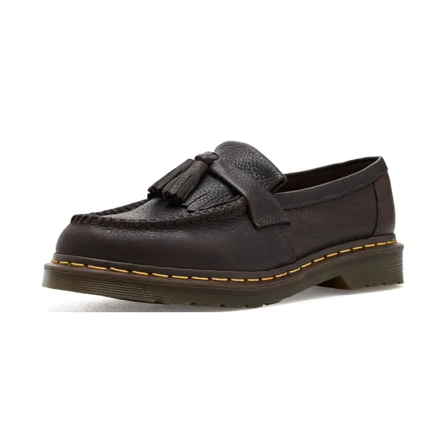 DR. MARTENS Adrian 黄色缝线皮革乐福鞋