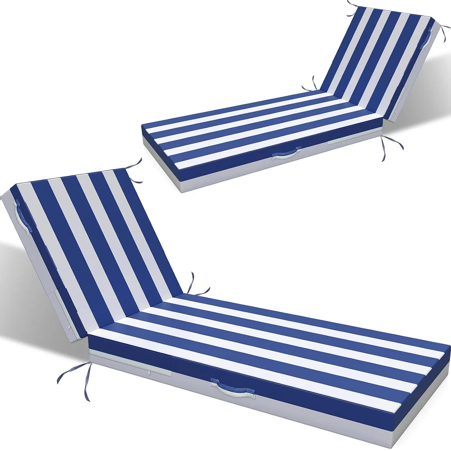 L'AGRATY Chaise Lounge Chair Waterproof Cushion Set of 2