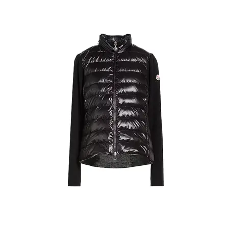 MONCLER 黑色绗缝羽绒服