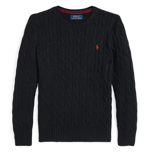 Ralph Lauren 拉夫劳伦大童款绞花圆领毛衣